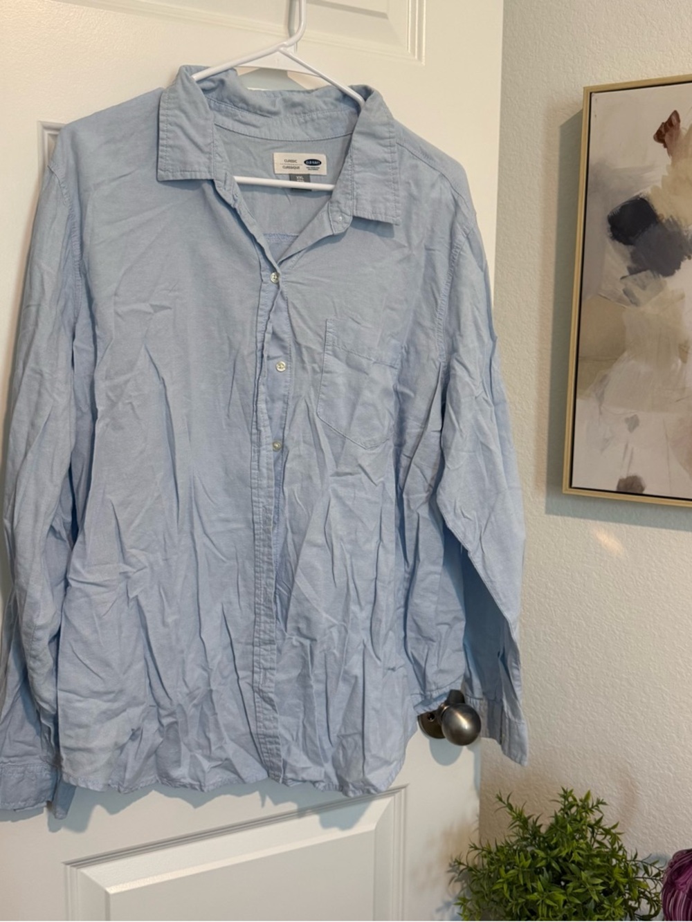 Old Navy Light Blue Button-Up Shirt Size XXL